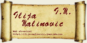 Ilija Malinović vizit kartica